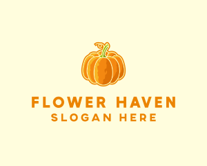 Orange Pumpkin Vegetable logo design