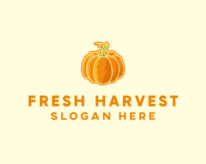 Produce - Orange Pumpkin Vegetable logo design