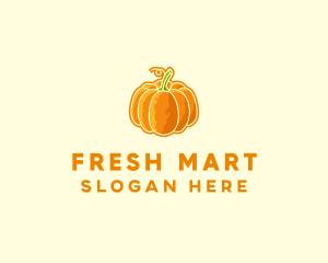 Supermarket - Orange Pumpkin Vegetable logo design