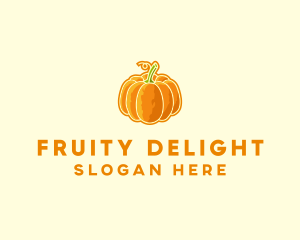 Orange Pumpkin Vegetable logo design