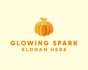 Orange Pumpkin Vegetable logo design