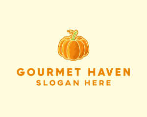 Orange Pumpkin Vegetable logo design