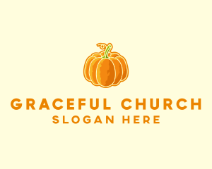 Whole Food - Orange Pumpkin Vegetable logo design