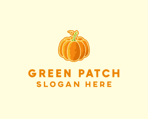 Patch - Orange Pumpkin Vegetable logo design