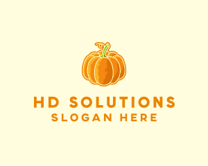 Orange Pumpkin Vegetable logo design