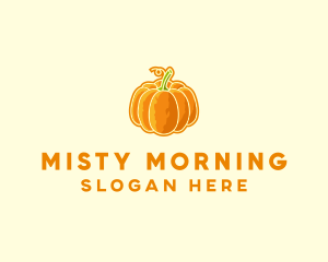 Orange Pumpkin Vegetable logo design