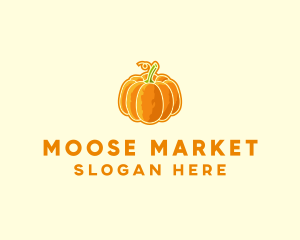 Orange Pumpkin Vegetable logo design