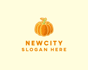 Orange Pumpkin Vegetable logo design