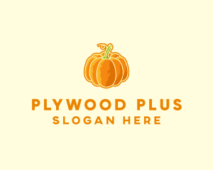 Orange Pumpkin Vegetable logo design