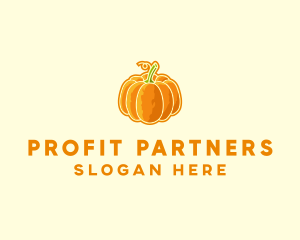 Orange Pumpkin Vegetable logo design