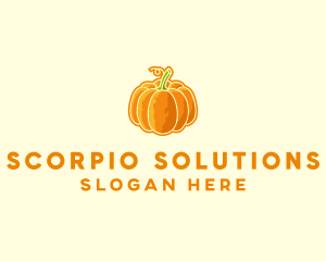 Orange Pumpkin Vegetable logo design