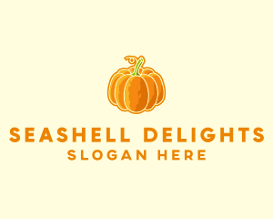 Orange Pumpkin Vegetable logo design