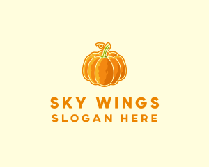 Orange Pumpkin Vegetable logo design