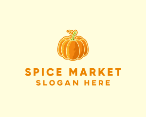 Orange Pumpkin Vegetable logo design