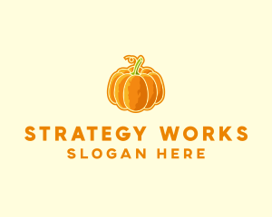 Orange Pumpkin Vegetable logo design