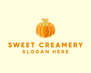 Orange Pumpkin Vegetable logo design