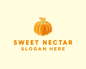 Orange Pumpkin Vegetable logo design