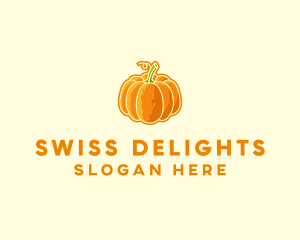 Orange Pumpkin Vegetable logo design