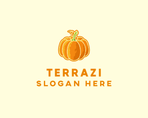 Orange Pumpkin Vegetable logo design