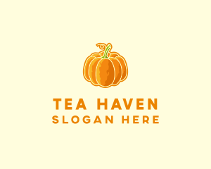 Orange Pumpkin Vegetable logo design