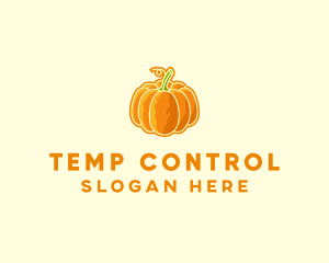 Orange Pumpkin Vegetable logo design