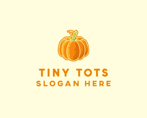 Organic Foods - Orange Pumpkin Vegetable logo design