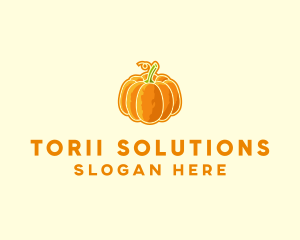 Orange Pumpkin Vegetable logo design