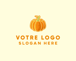 Patch - Orange Pumpkin Vegetable logo design