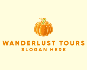 Orange Pumpkin Vegetable logo design