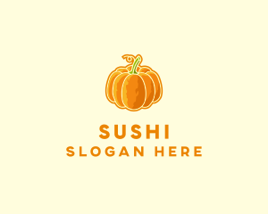 Orange Pumpkin Vegetable logo design