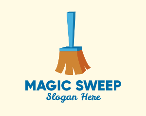 3D Broomstick Cleaner logo design