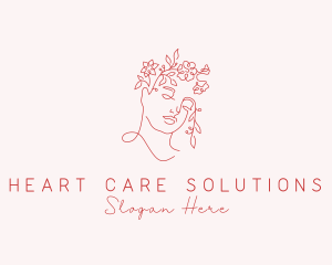 Floral Woman Face logo design