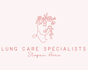 Floral Woman Face logo design