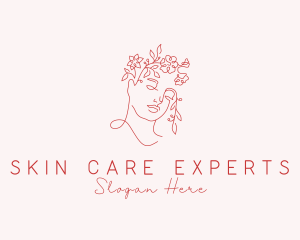 Floral Woman Face logo design