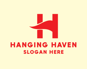 Red Flag Letter H logo design