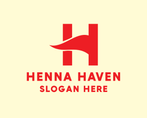 Red Flag Letter H logo design