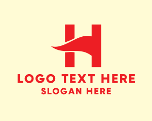 Letter H - Red Flag Letter H logo design
