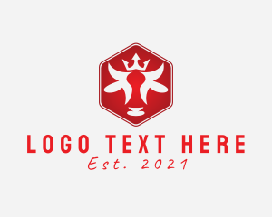 Meat - King Bull Crown Hexagon logo design