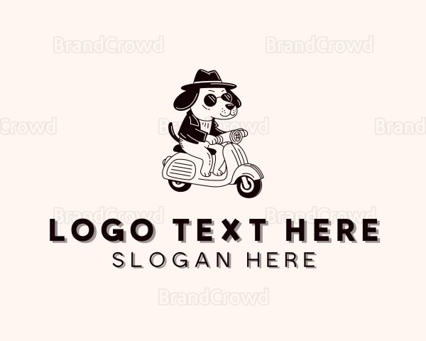 Dog Scooter Cowboy Hat Logo