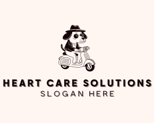 Dog Scooter Cowboy Hat  logo design