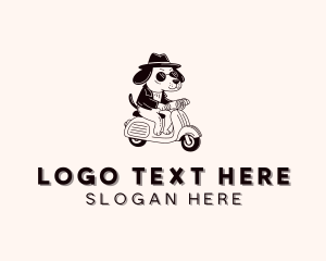 Mascot - Dog Scooter Cowboy Hat logo design