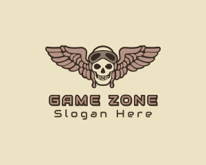 Esports Gaming Skeleton Pilot logo design