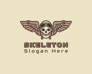 Esports Gaming Skeleton Pilot logo design