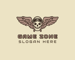 Esports Gaming Skeleton Pilot logo design