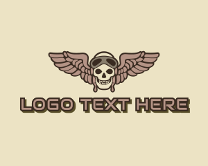 Aeronautics - Esports Gaming Skeleton Pilot Wing logo design