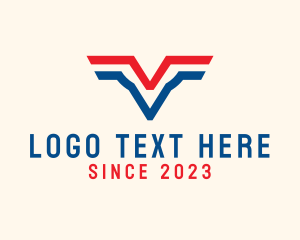 Aerospace - American Aviary Letter V logo design