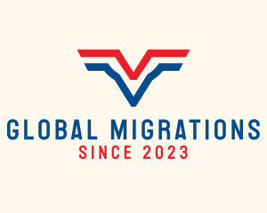 Immigration - American Aviary Letter V logo design