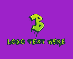 Green - Graffiti Art Letter B logo design