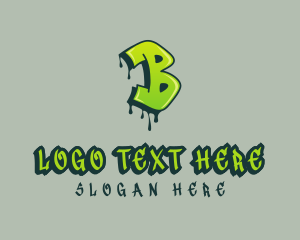 Teenager - Graffiti Art Letter B logo design