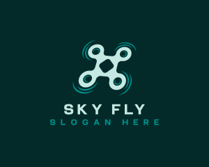 Quadcopter - Drone Quadcopter Spinner logo design